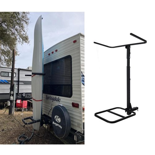 Heavy-Duty Vertical Hitch Mount Kayak Rack – Fits Kayaks Up to 12 Ft, 150 lbs Capacity – Compatible with 2" Hitch Receiver on RV, Truck, SUV – Upright Standing Carrier for Easy Transport & Storage