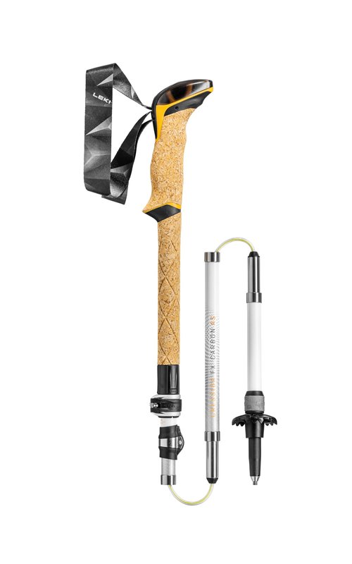 LEKI Cressida FX Carbon AS Collapsible Lightweight Walking Poles for Trekking & Hiking - White-Orange-Silver - 100-120 cm