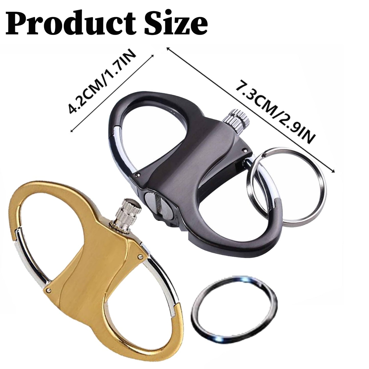 2 Pack Metal Match Keychain Lighter, Waterproof Permanent Match Key Ring Reusable Lighter Keychain Gift for Men Outdoor Hiking Camping Emergency