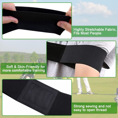CALORPET Golf Swing Trainer Aid, Swing Correcting Arm Band, Elastic Nylon Golf Swing Trainer for Swing Easy, Golf Training Aid for Beginners Swing Correcting for Man, Boy, Male (Black)