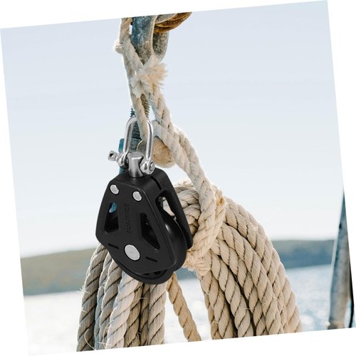 MUSISALY 2Pcs Nylon Boat Pulley with Smooth Rotating Bearing Double Head Block for Sailboats Equipment High Load Capacity Durable Versatile Accessories
