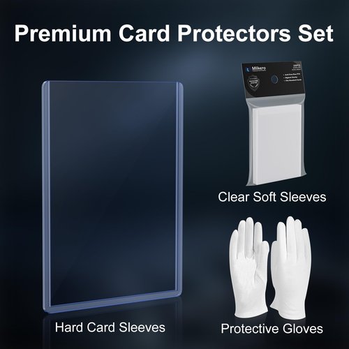 400 Card Sleeves Top Loaders for Cards, 3"X4" Toploaders for Cards, Premium Baseball Card Protectors Hard Plastic for Sports and Game Cards (200 Top Loaders + 200 Clear Sleeves)