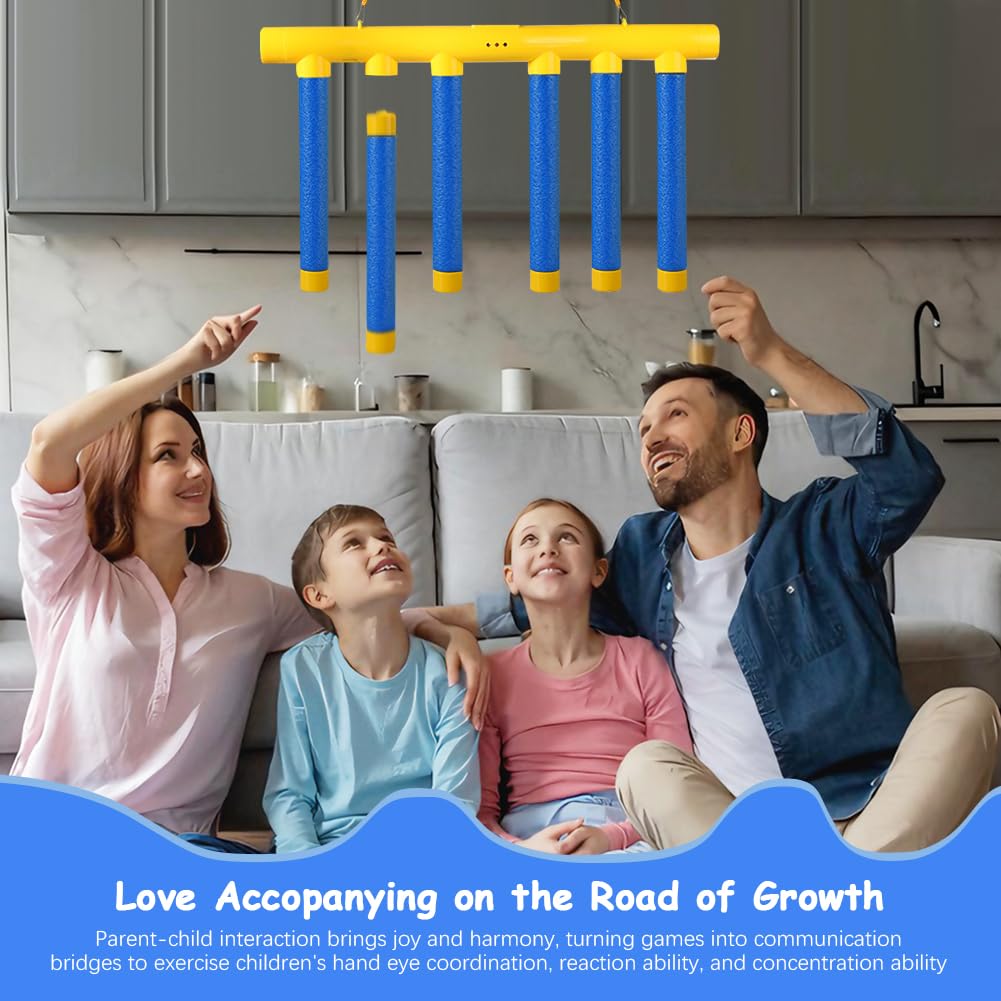 Agaommio Reflex Sticks Game, Drop Sticks Game, 3 Adjustable Speed Modes Hand-Eye Coordination Reaction Time Training Challenge Toys, Catch Falling Sticks Game for Adults & Kids