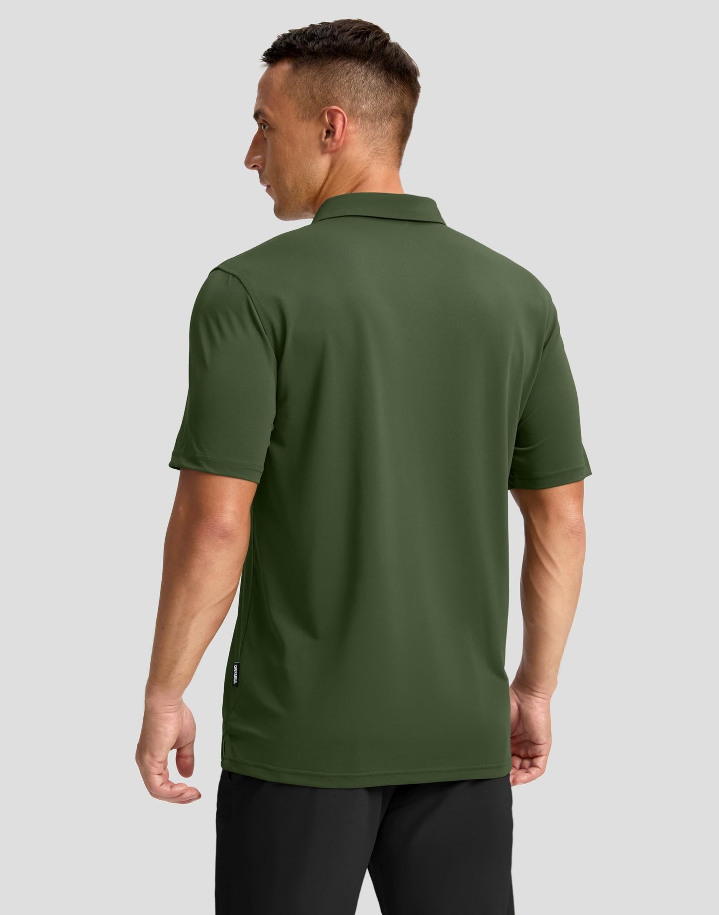 Men's Golf Shirts Dry Fit Moisture Wicking Performance Short Sleeve Collared Polo Shirts for Casual Tennis Bussiness (Dark Green, M)