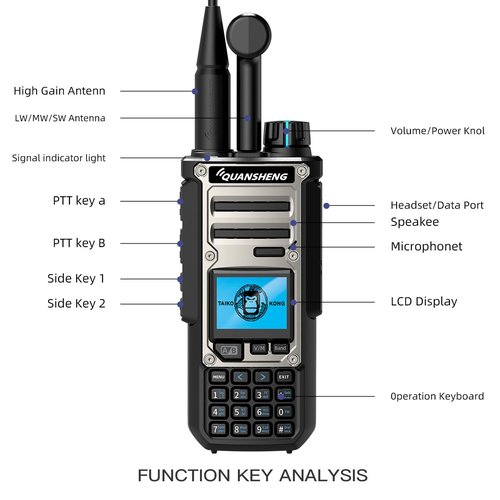 Quansheng UV-TK118 Dual-Band 10W High-Power Walkie Talkie with NOAA Weather Alerts | 999 Programmable Channels, Voice Prompts, USB-C Fast Charging | Rugged for Outdoor, Emergency & Group Use
