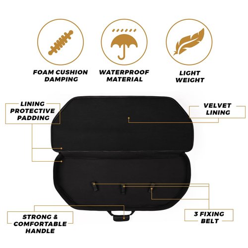 LWANO Compound Bow Case - Archery Soft Bow Bag with Arrow Pocket and Backpack Straps, Durable Soft Padding, Multiple Storage Pockets, Carrying Case for Archery Accessories