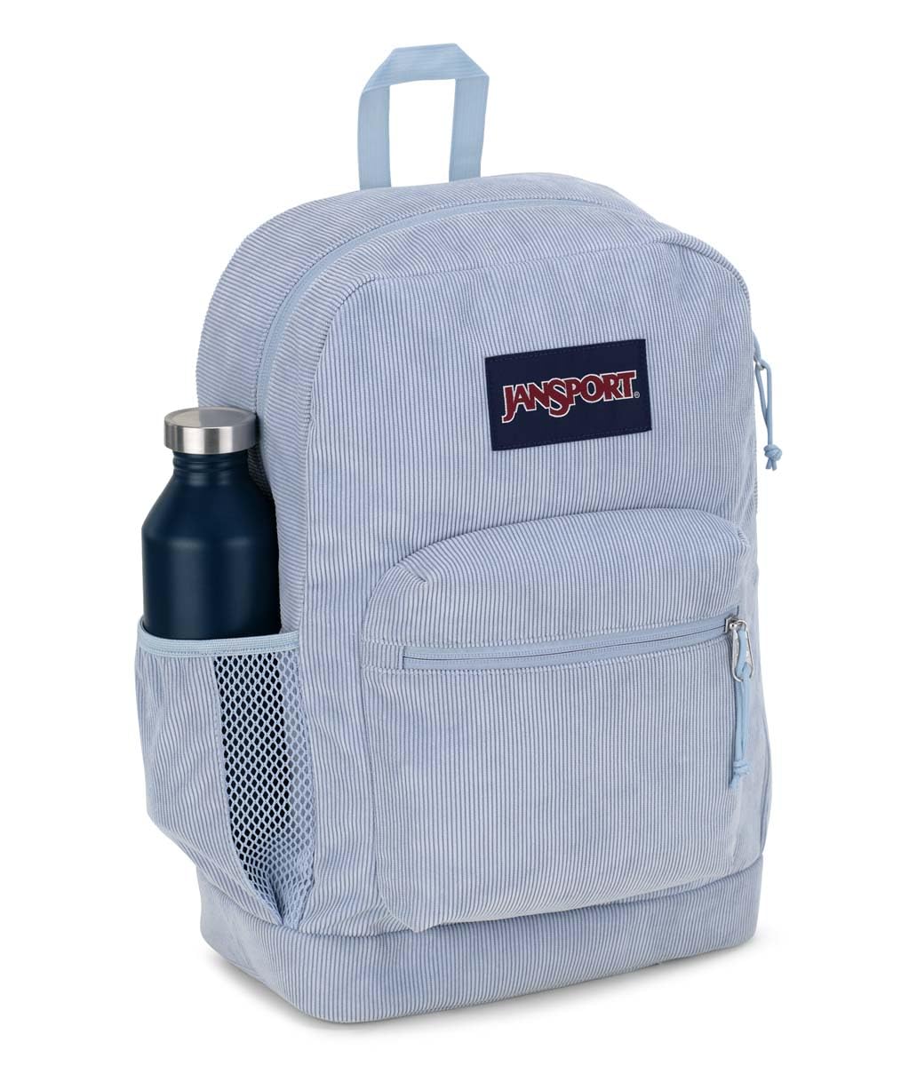 JanSport Cross Town Plus Remix Backpack - Padded Back Panel, Laptop Sleeve, and Front Pocket Organizer - Blue Dusk Corduroy