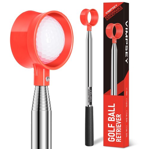 VIMPSEY 9Ft/12Ft/16.3Ft/20Ft Golf Ball Retriever for Water Telescopic, /High Durability Double Sided Golf Ball Picker Upper, Men's and Women's Golf Accessories Gifts. (9Ft)
