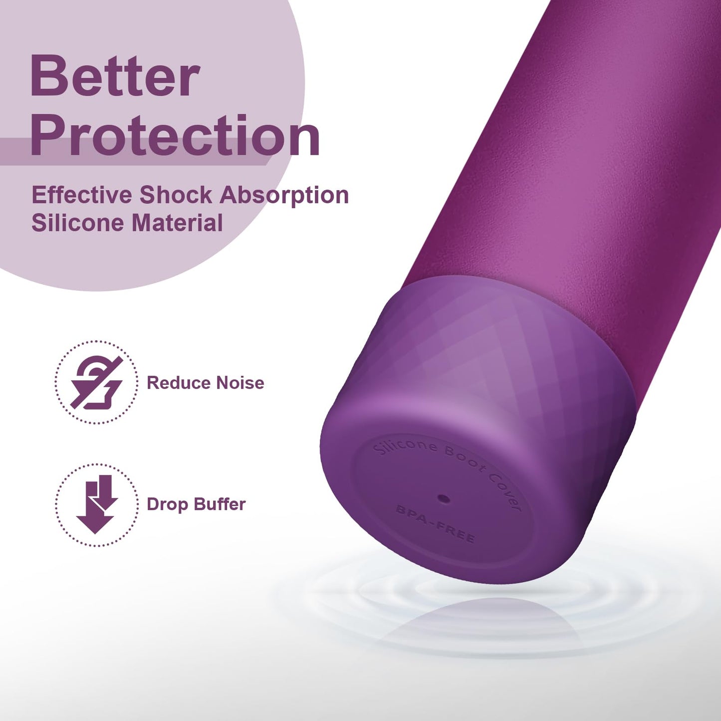 Alwenid 2PCS Silicone Water Bottle Boot for Owala 32 Oz, Anti-Slip Protective Sleeve Bottom Bumper Protector for FreeSip, Twist, and Flip Stainless Steel Water Bottles (Dark Purple)