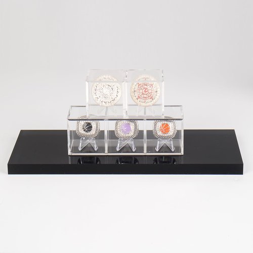 Kcgani Championship Ring Display Case, Clear Tournament Championship Ring Holder Box, Clear Acrylic Display Easel Box and Stand Holderfor Baseball Softball Football Championship Rings Cheer Ring