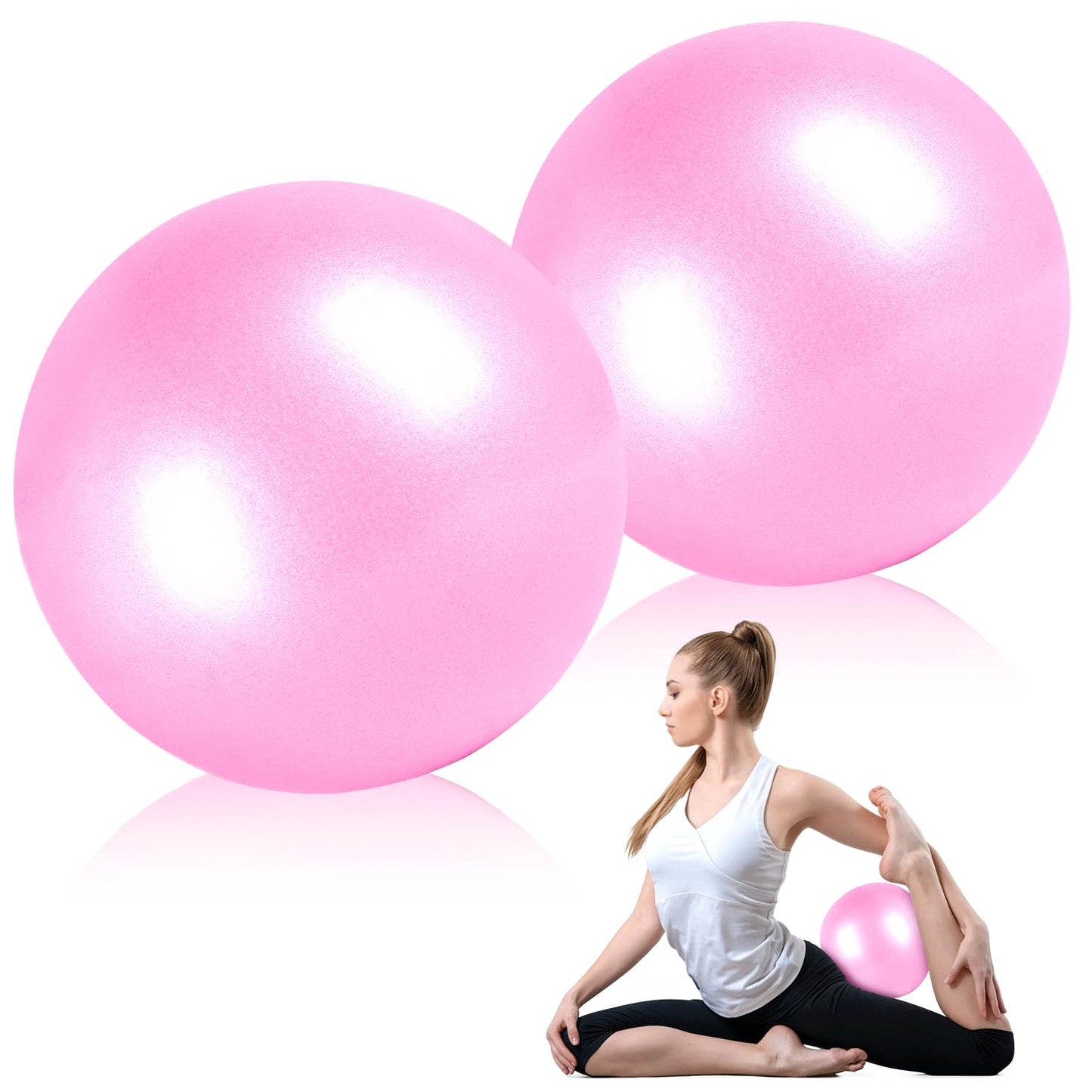 ROLYTA 9 Inch Pilates Ball Small Exercise Ball, Workout Ball for Barre, Pilates, Yoga, Stability, Workout, Balance, Fitness at Gym Home Office