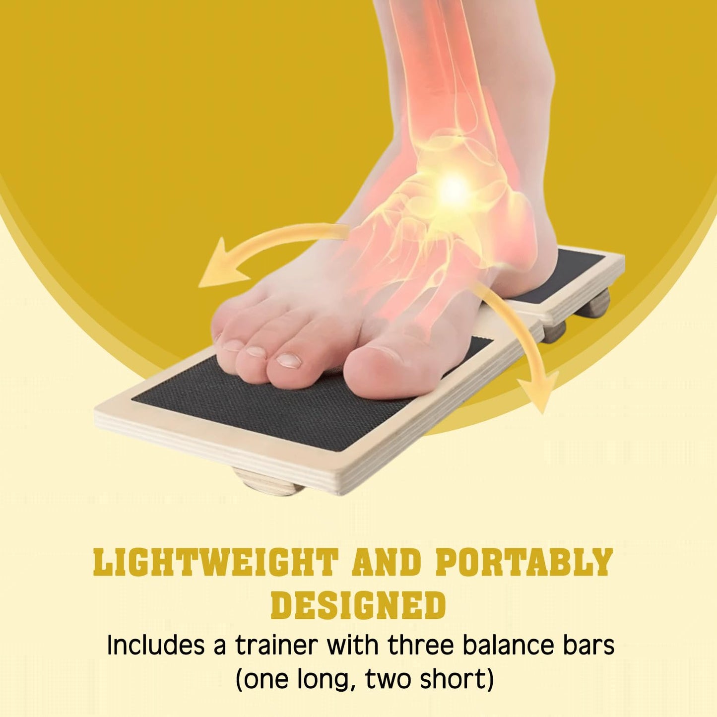 Ankle Balance Board for Sprained Exerciser, Adjustable Single Leg Balance Board for Plantar Fasciitis Relief, Foot Strengthener with Ankle Compression Sleeves, Ankle Strengthener for Home Gym Therapy