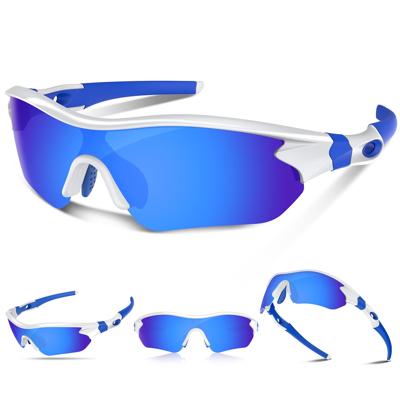 Rosemal Sunglasses Men Polarized Sports UV400 Protection TR90 Frame for Running Cycling Baseball Golf Tennis Hiking Fishing Driving