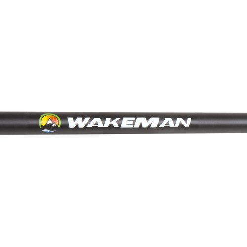 Fiberglass Fishing Rod ??Portable 2-Piece Medium Action 65-Inch Pole with Size 20 Spinning Reel for Lake Fishing by Wakeman (Matte Black)
