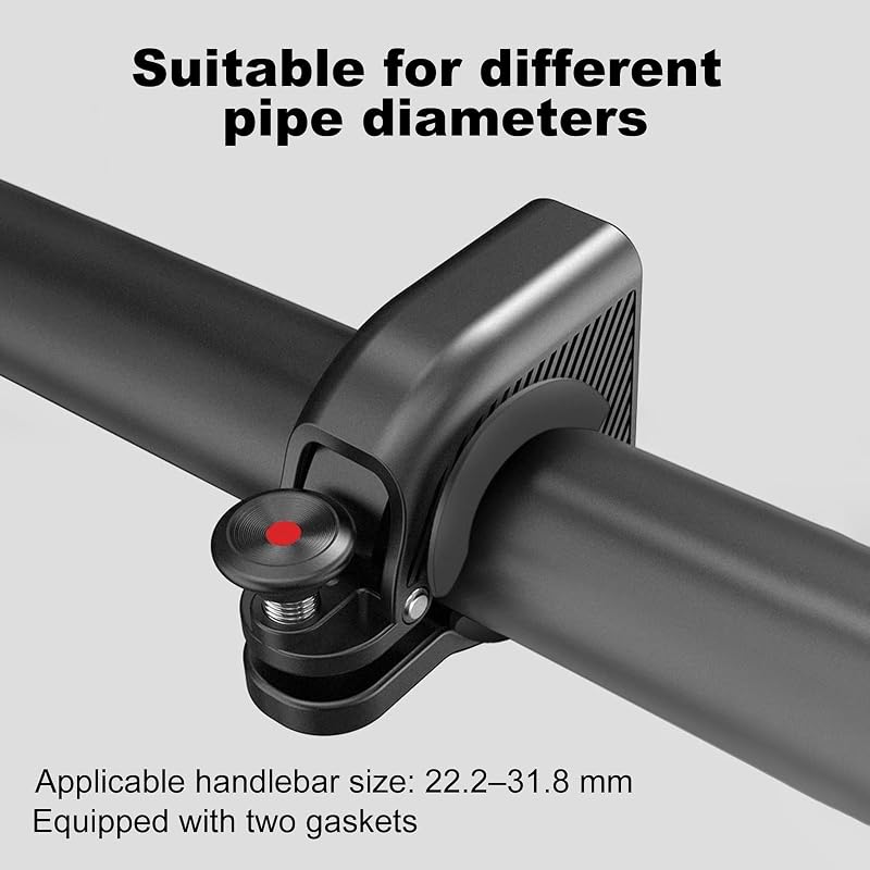 Bike Horn with Aluminum Casing 90dB - Fits 22.2–31.8mm Handlebars, Black