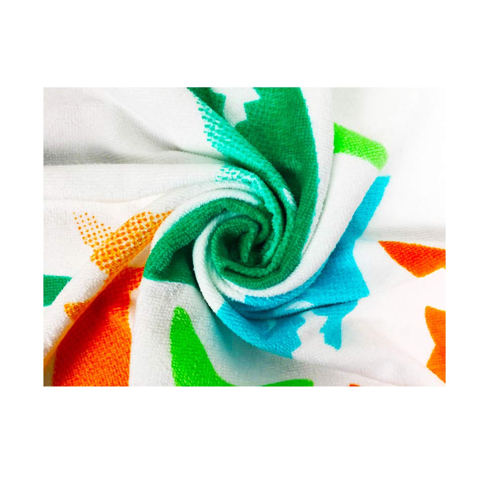 YIFONTIN Kids Beach Towel Super Soft Absorbent Cotton Velour Terry Blanket Throw 24"X48" for Bath Travel Camping Picnic Swimming Pool, Shark Group.