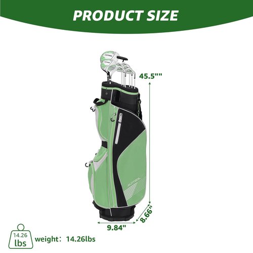 XDriveMax 10 Pieces Complete Mens Womens Golf Clubs Set Right Hand for Men Women Includes Cart Bag with Rain Hood, 1#Driver 3#Wood #5 Hybrid,with 3 Head Covers, 6# 7# 8# 9# PW# Irons and Putter