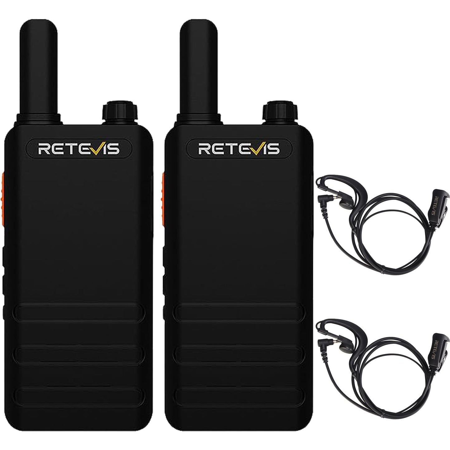Retevis RT22P Walkie Talkies Long Range, Rechargeable FRS Two Way Radios with Earpiece for Adults, New Version of RT22(2.0), 1620mAh, USB-C, VOX, Handheld Small 2 Way Radio for Camping Hiking(2 Pack)