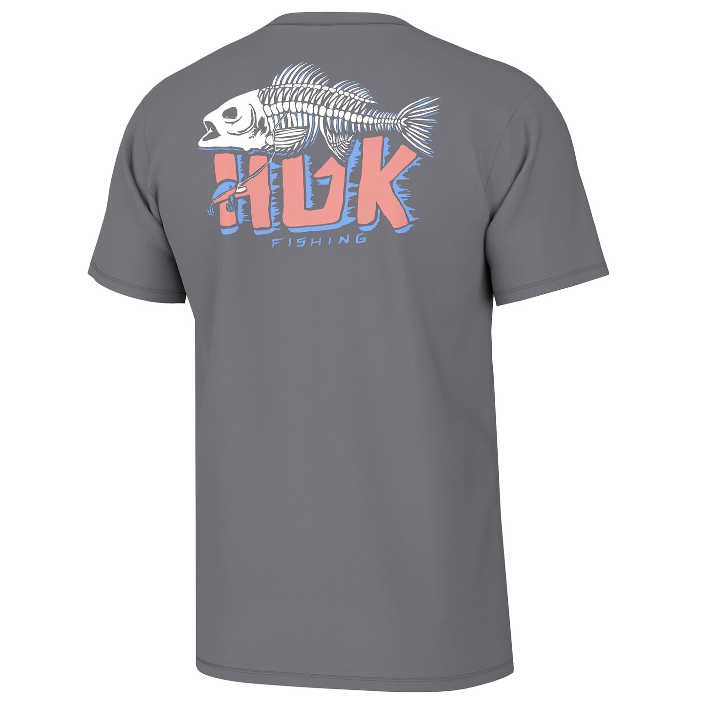 HUK Mens Fishing Graphic Tee, Performance Short Sleeve, Quick-Dry, Wando - White, Large