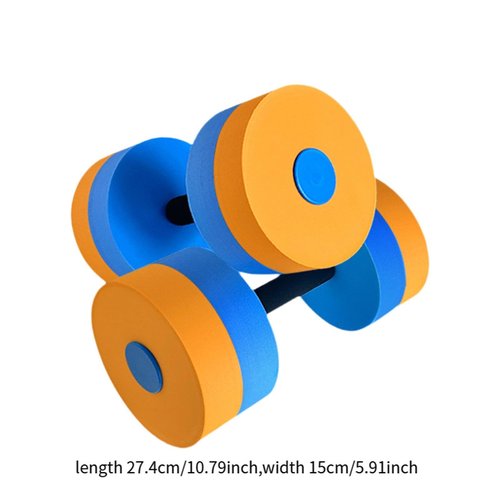 Colaxi Aquatic Exercise Dumbbells EVA Water Float Dumbbell Portable Swim Weights Pool Fitness Professional Water Aerobic Workouts, Orange Blue