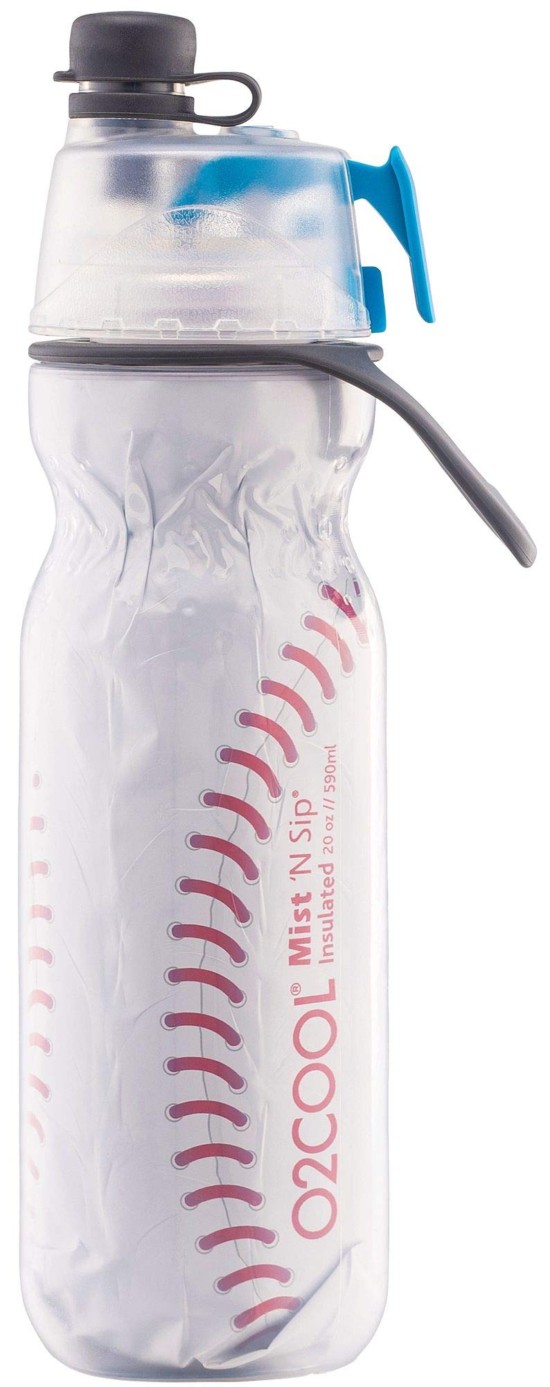O2COOL Mist N Sip 20 oz Misting Sports Water Bottle 2-Pack Baseball