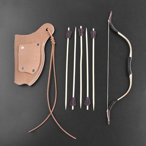 ZSHJGJR Recurve Bow and Arrow Set Model Wood Handmade Bow Model Art Craft Collectible for Car & Wall Hanging Decorating,Collectibles,Decoration Items Home Office Decorating Archery Gift