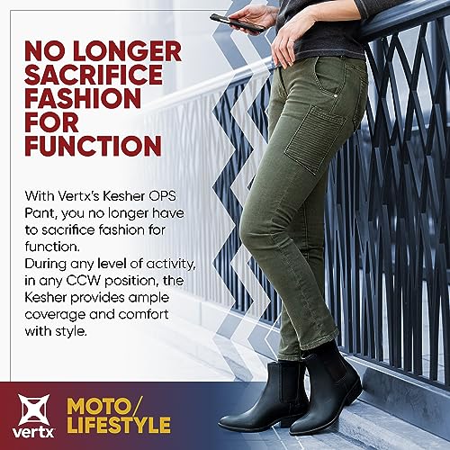Vertx Kesher Women¡¯s Stretch OPS Tactical Pants with Pockets, Straight-Fit, for Work, Outdoor, Hiking, Denim