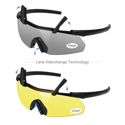 xaegistac Shooting Glasses Eye Protection for Shooting Range,Tactical Glasses with 3 Interchangeable Lens High Impact Eye Protection