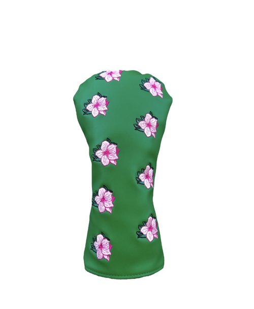Birdie Blend Golf - Azaleas Golf Fairway Wood Headcover, Premium PU Leather Fairway Wood Headcover with Floral Embroidery, Stylish Golf Club Cover