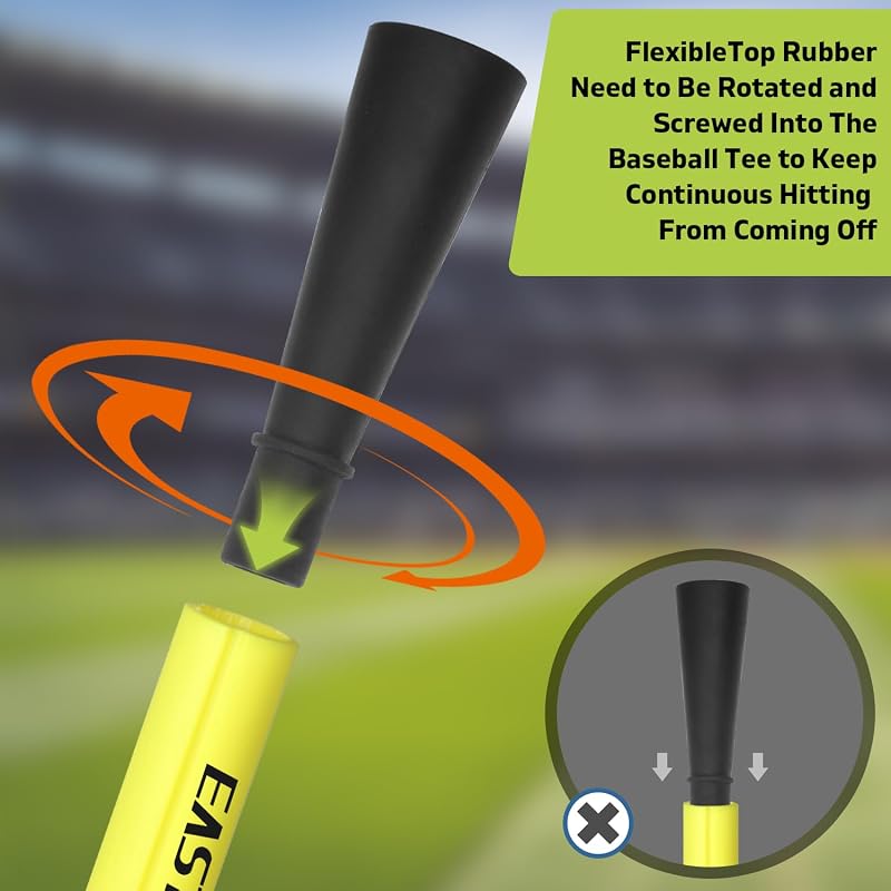 Eastgoing Yellow Baseball Tee for Kids - Adjustable 19-32 in Telescoping Hitting Tee