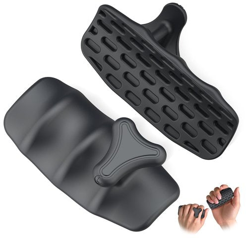 Nxvlto Gym Grips for Weight Lifting: 2025 Soft Silicone Weight Lifting Grips for Men Women, Fingerless Workout Gloves for Palm Protection, Dumbbell, Barbell, Pull Up, Deadlifts - Black