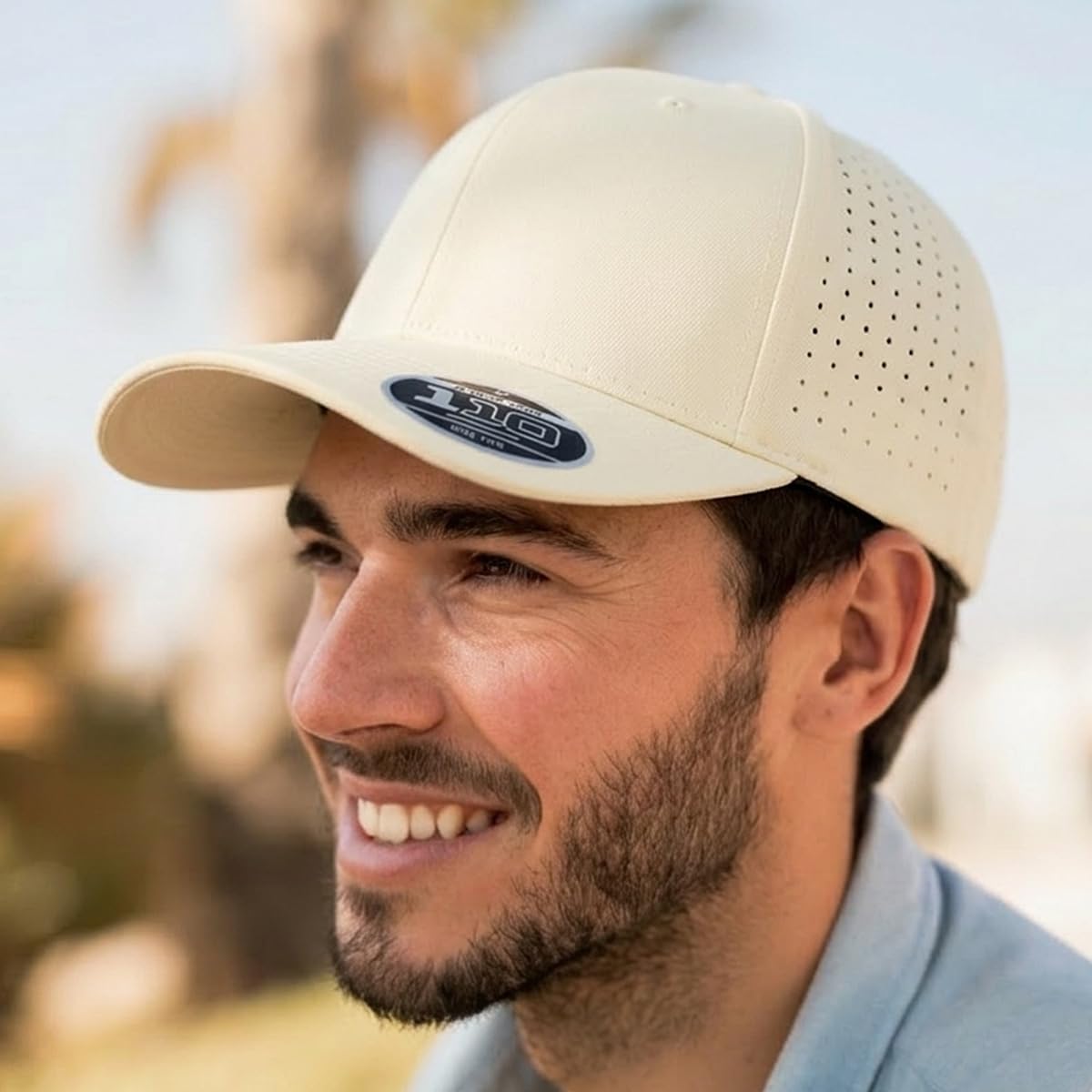 Cap America i8533 2-Pack Flexfit 110 Perforated Performance Snapback Mid Profile 6-Panel Cap w/UV Guard & Adjustable Snapback (Black)