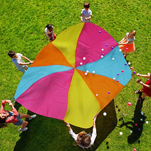 6ft Rainbow Parachute Toy for Kids - Indoor & Outdoor Play Equipment with Handles
