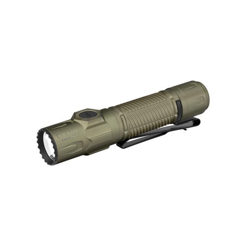 OLIGHT Warrior Ultra 2500 Lumens Tactical Flashlight, Compact Dual Switches Rechargeable Bright Light with Proximity Sensor, Suitable for Emergency, Outdoor, Hunting, Searching (Olive-Green)