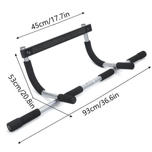 Adjustable Pull Up Bar for Doorway, Max Capacity 440lbs Chin Up Bar with 2Pcs Anti-Slip Workout Grips | Quick Lock Portable Home Gym Equipment for Upper Body Workout, No Screws Installation