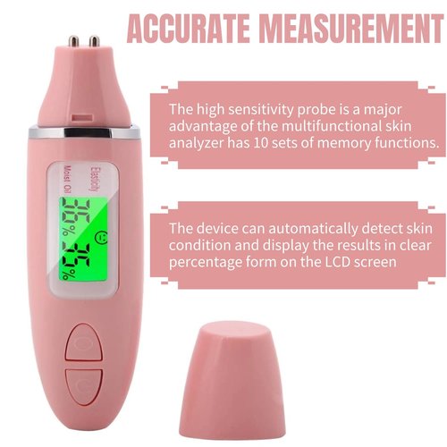 Skin Hydration Tester, Digital Skin Detector, Portable Face Moisture Detector Analyze Facial Oil Content, Smart Skin Care Tester Detector Face Care Monitor for Travel, Home, Beauty Salon Skin Care