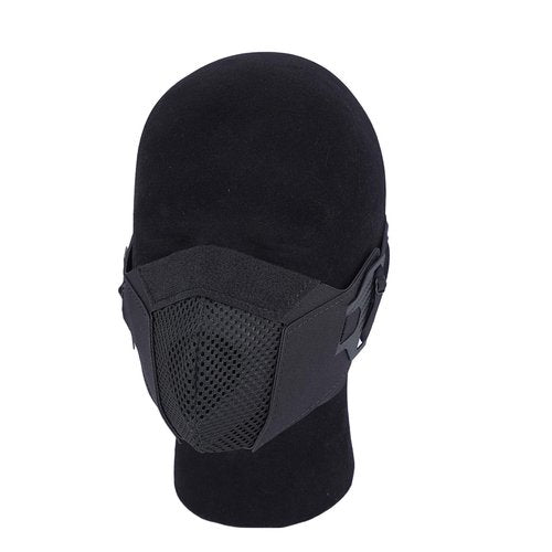 DMGEAR Airsoft Mesh Mask,Half Face Mask,Comfortable Adjustable Tactical Lower Face Protective Mask for Outdoor (BK)