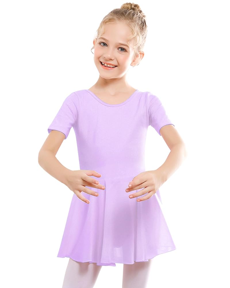 Stelle Girls Toddler Ballet Leotard Dress – Lavender Cross Back, 4-5T