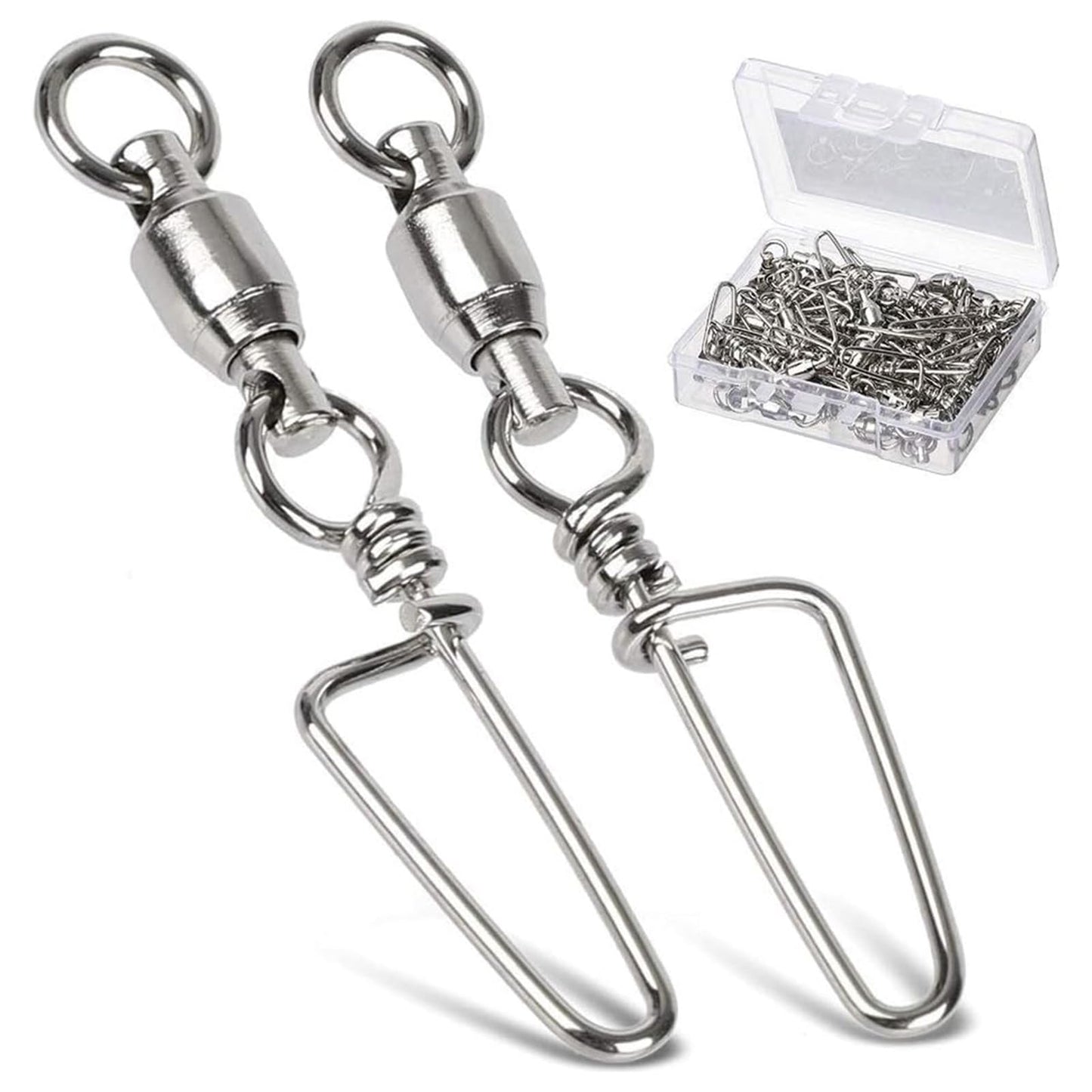AMYSPORTS High Strength Ball Bearing Swivels - Saltwater & Freshwater Corrosion Resistance Barrel Swivels 25pcs, 18lbs