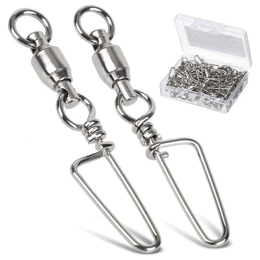 AMYSPORTS High Strength Ball Bearing Swivels - Saltwater & Freshwater Corrosion Resistance Barrel Swivels 25pcs, 18lbs