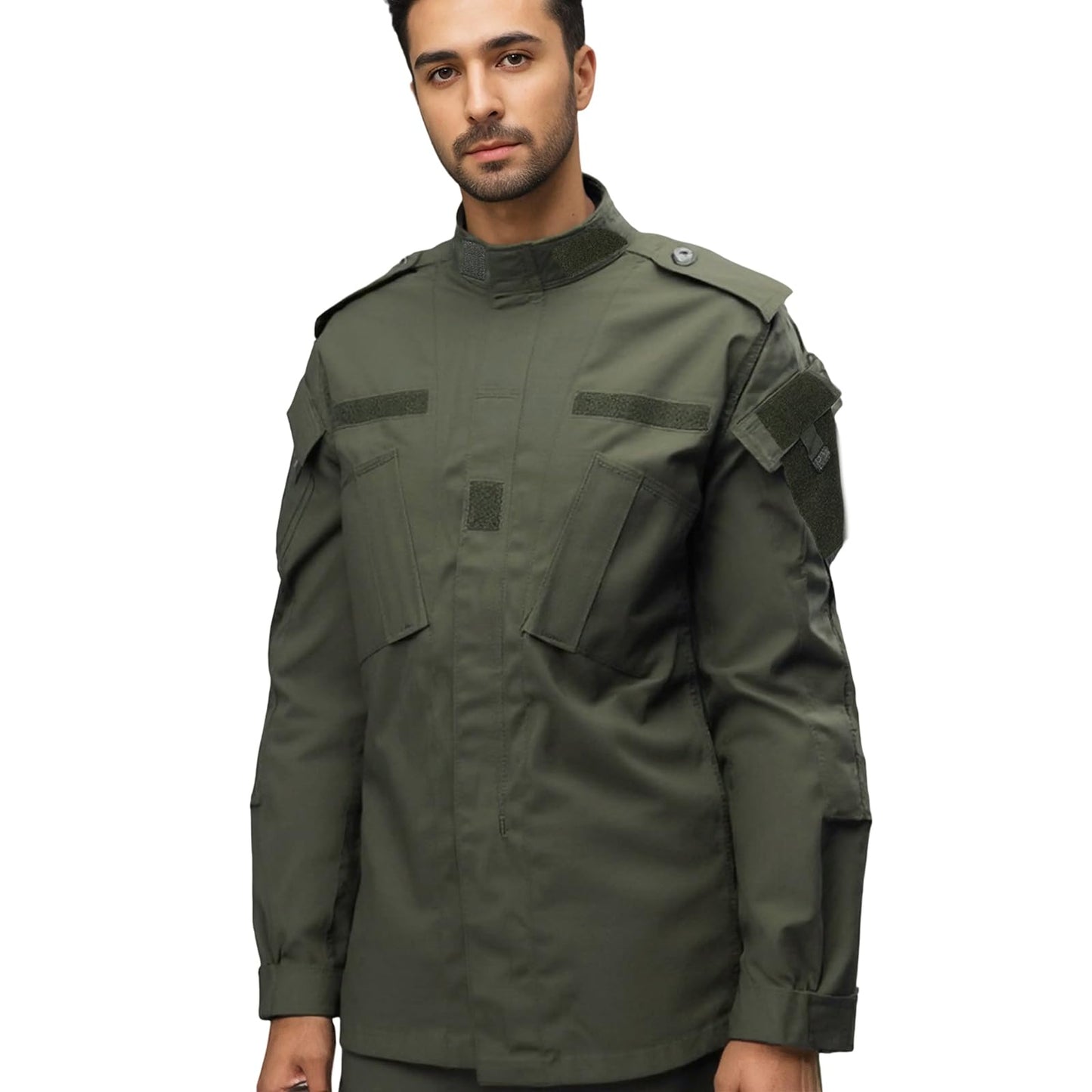 ACU Tactical Military Uniform Set Camo Combat Jacket Pants Suit Outdoor Hunting Paintball Airsoft Apparel for Men Green XL