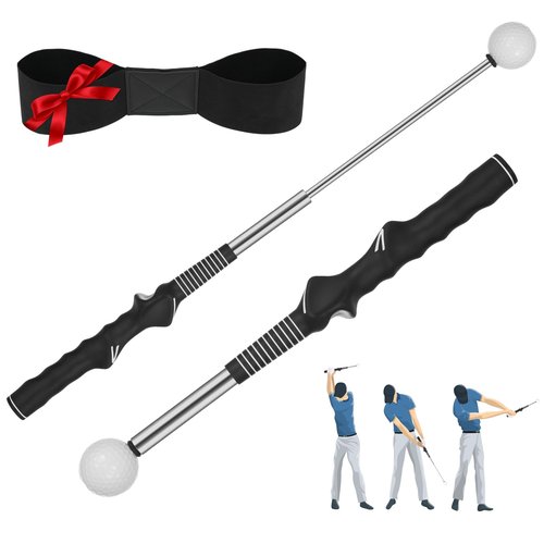 FODESAN Retractable Golf Swing Training Aid: Portable Correct Grip Trainer with Click Feedback Sound – Ideal for Right-Handed Players, Indoor & Outdoor Use, Perfect for Beginners & Enthusiasts