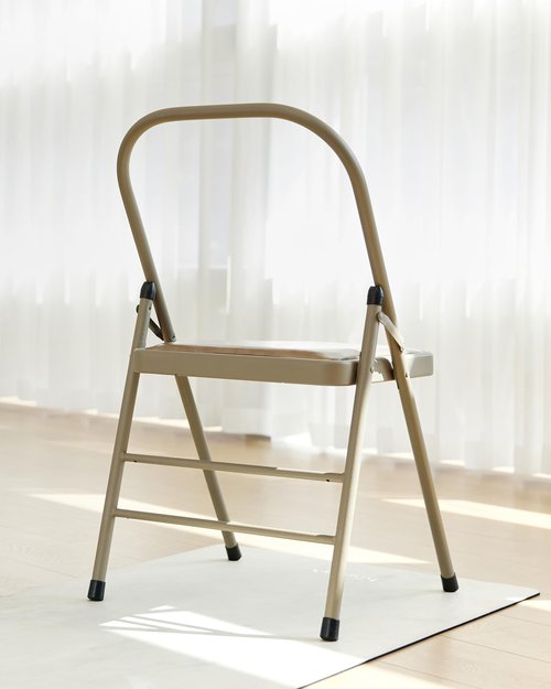 CIGOCIVI Yoga Auxiliary Chair Backless Relieve Neck and Back Pain Chair Foldable Balance Handstand Training Tool Alloy Steel (Grey)
