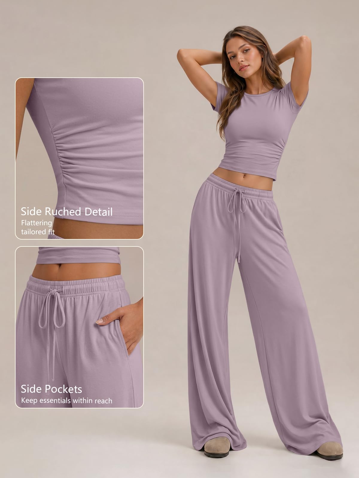 Trendy Queen Womens 2 Two Piece Set 2026 Summer Workout Vacation Gym Clothes Spring Fashion Lounge Matching Airport Travel Outfit Resort Wear Fitness Athleisure Clothing