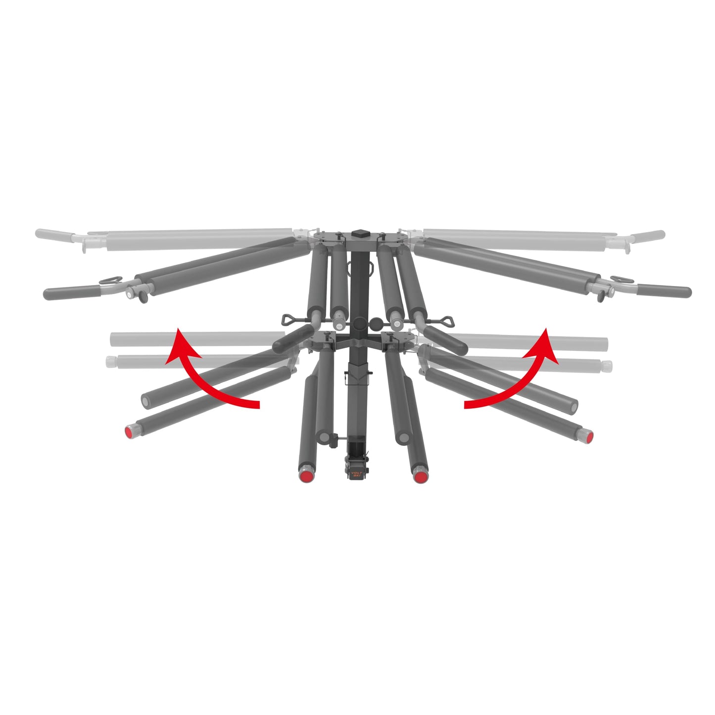 HYPERAX Volt SKI - RV-Rated Vertical Hitch-Mounted Ski & Snowboard, Tiltable Rack for SUV, Sedan and RV, Compatible with 2" Hitch Receiver, Fit up to 4 Pairs of skis or 2 Snowboards for Each Side