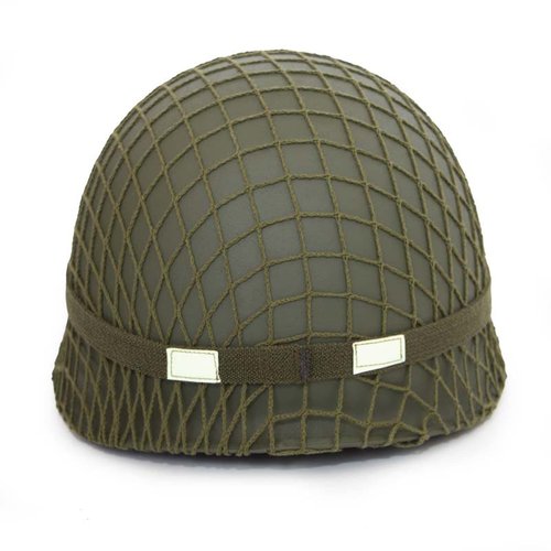 WW2 US M1 Army Helmet with Cover Cat Eye Strap, WWII Gear, Steel Made Double Shells Green Reproduction
