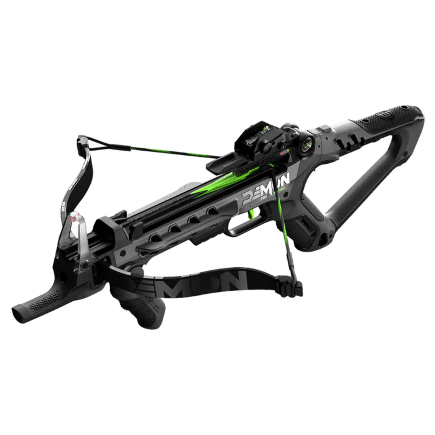 Barnett Demun Tri-Strike Mini Crossbow - Compact Break Action Pistol Crossbow, 3-Shot Magazine, Flip Down Foregrip, Precision Sights - 180fps, 7in Bolts, 5 Bolts Included