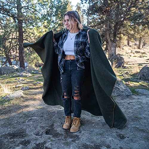 Arcturus Military Wool Blanket - Warm, Thick, Washable - Great for Outdoors, Camping, Stadium Blanket, Picnics, Travel - Car & Bushcraft Survival Kits