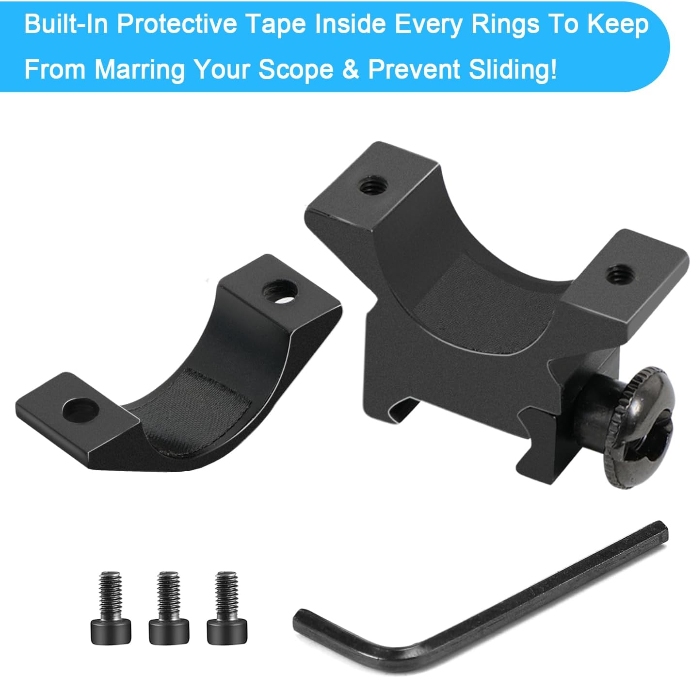 1'' Scope Rings, 2Pcs High Profile or 2Pcs Medium Profile 1 Inch Scope Mount Rings for Picatinny Rail