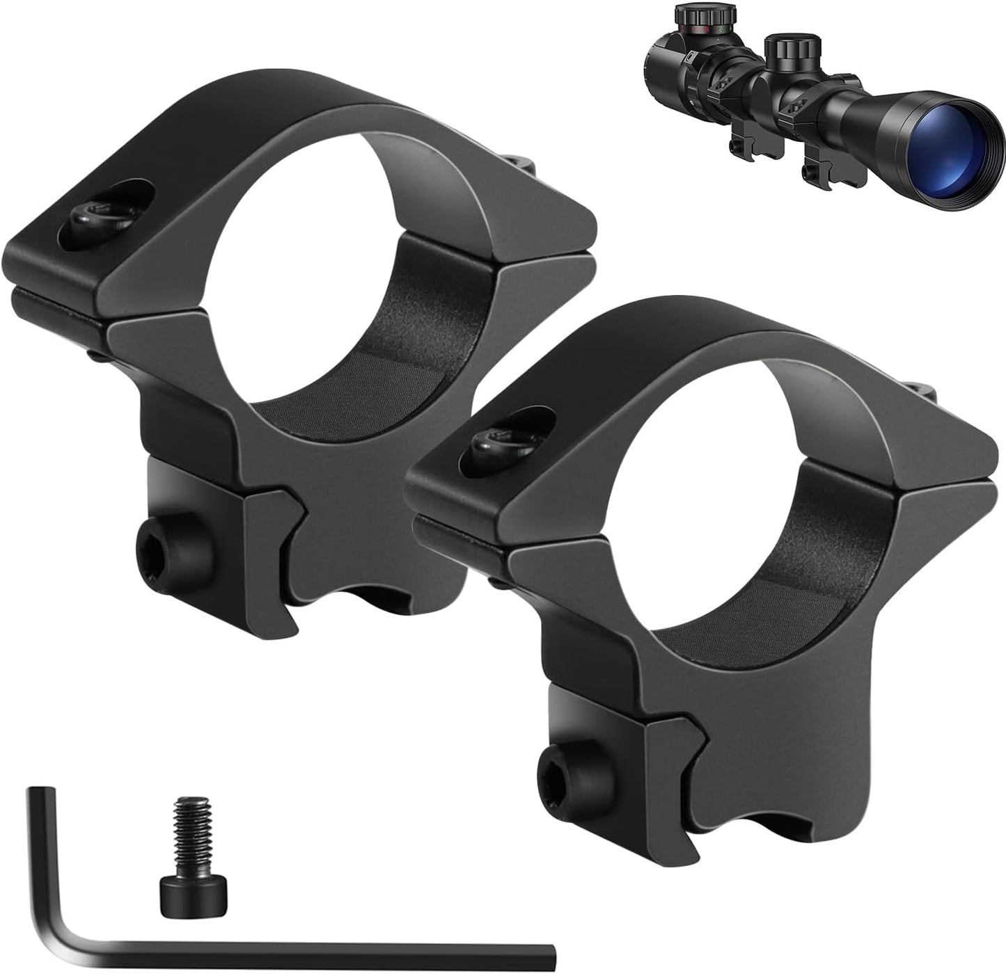 1'' Dovetail Scope Rings, 2 Pack High Profile or Medium Profile 1 Inch Scope Mount Rings for 11mm Dovetail Rails